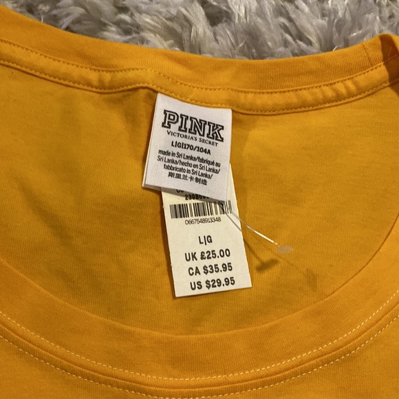 PINK orange t shirt with pink and silver designs NWT size L - Picture 3 of 5